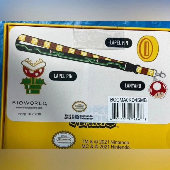 Super Mario - Nintendo - Lanyard & Pin Set - BNIB โ๏ธ๐ช ๐๐ - Picture 7 of 7